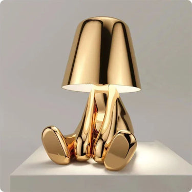 Lampe de chevet Déco Or Petit Homme Penseur-Lampe Veilleuse